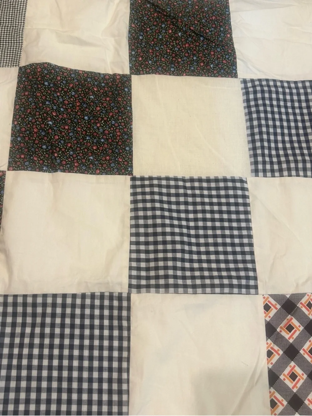 Vintage Patchwork Quilt Squares Handmade Throw Cottage Core